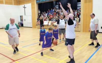 Clergy-student basketball game winds up Catholic Education Week