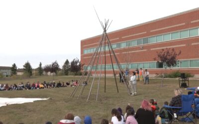 St. Mary’s Students Take in Tipi Raising