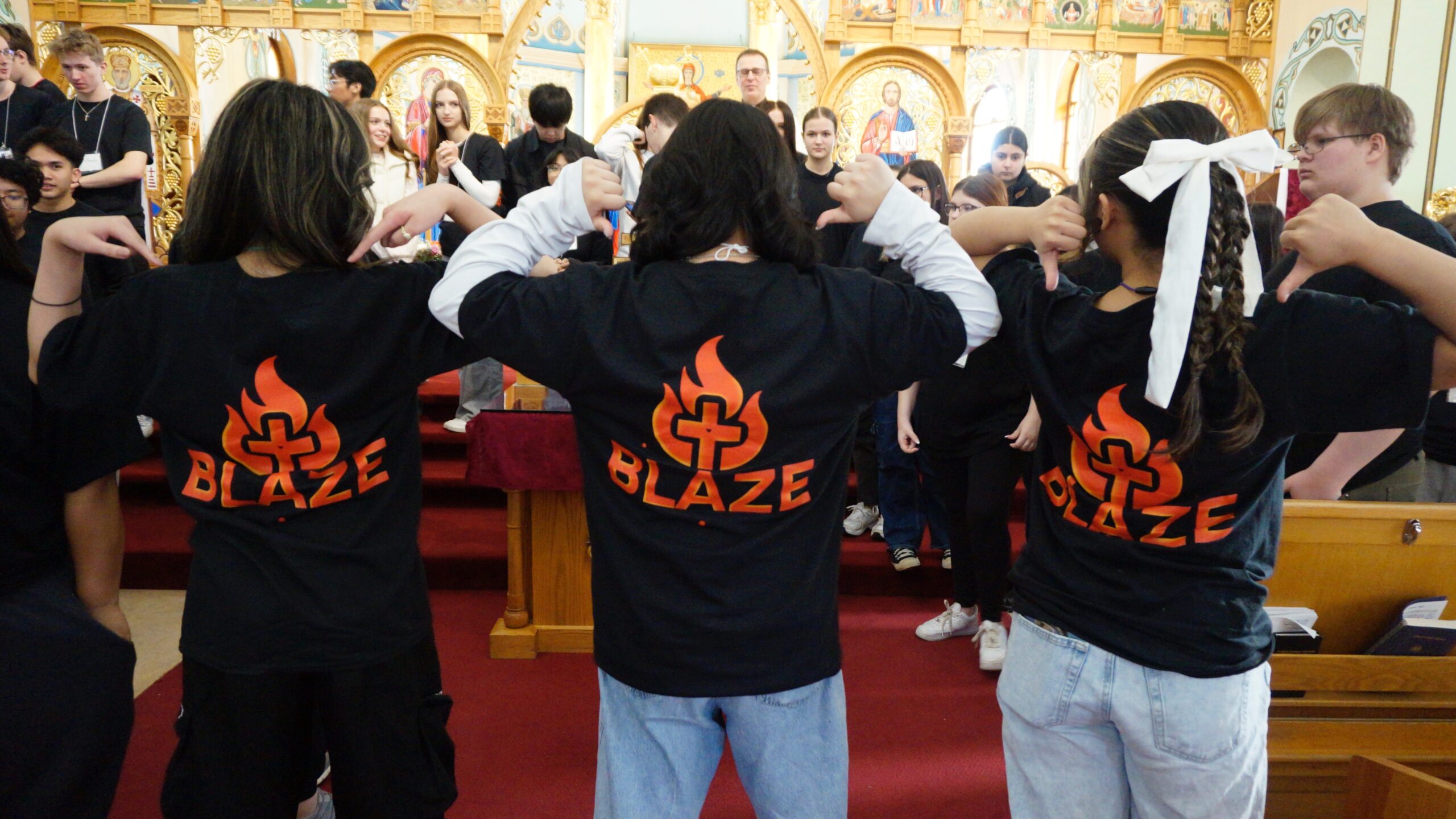 students at BLAZE-2025 at Ukrainian Catholic Cathedral of St. George