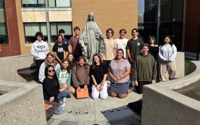 Our Catholic studies classes lived out the virtue of Mary by praying the rosary …