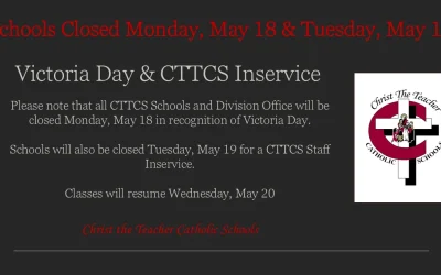 Schools Closed May 18 & May 19 – Christ the Teacher